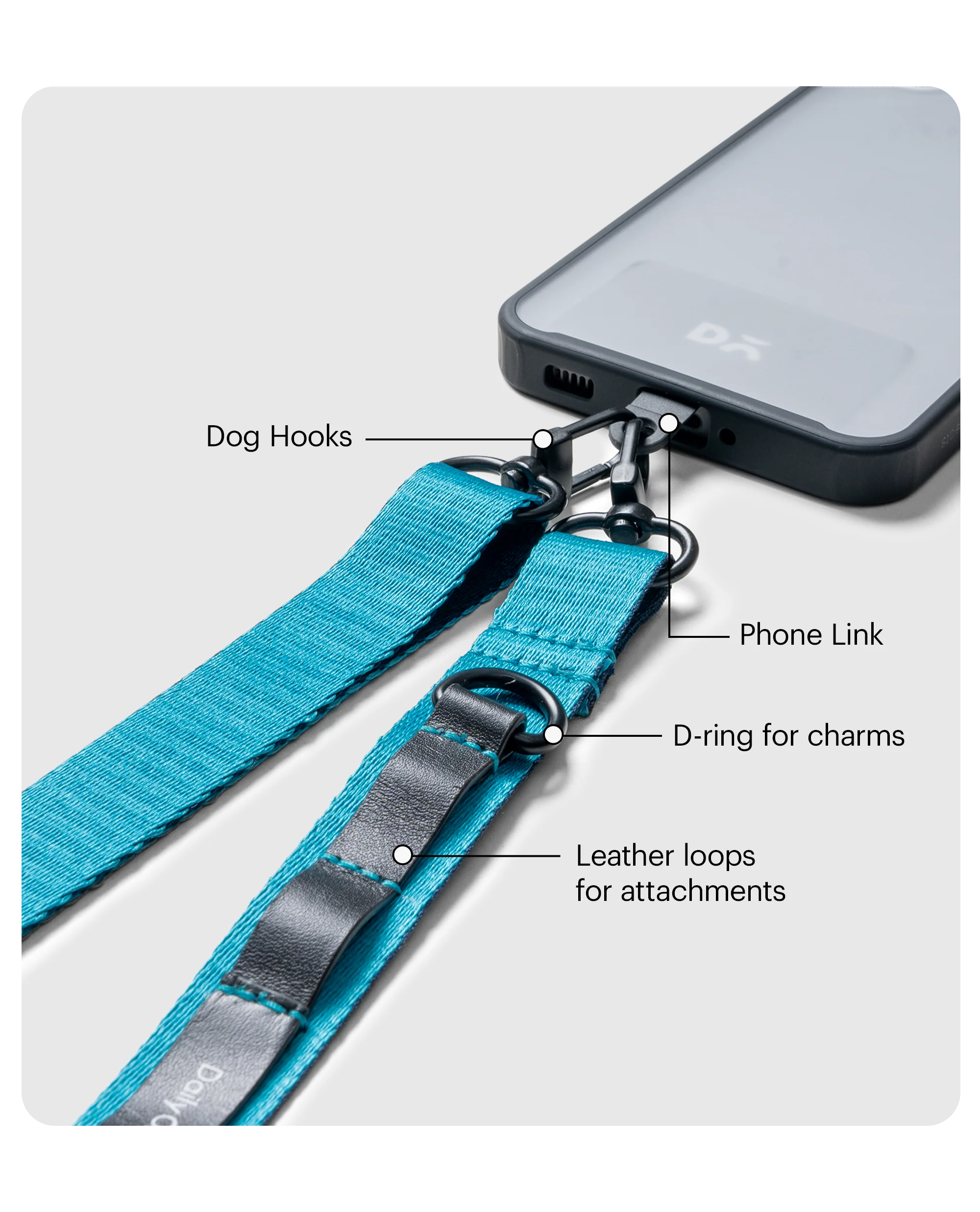 Black Crossbody Utility Phone Lanyard - Strap - Image 18