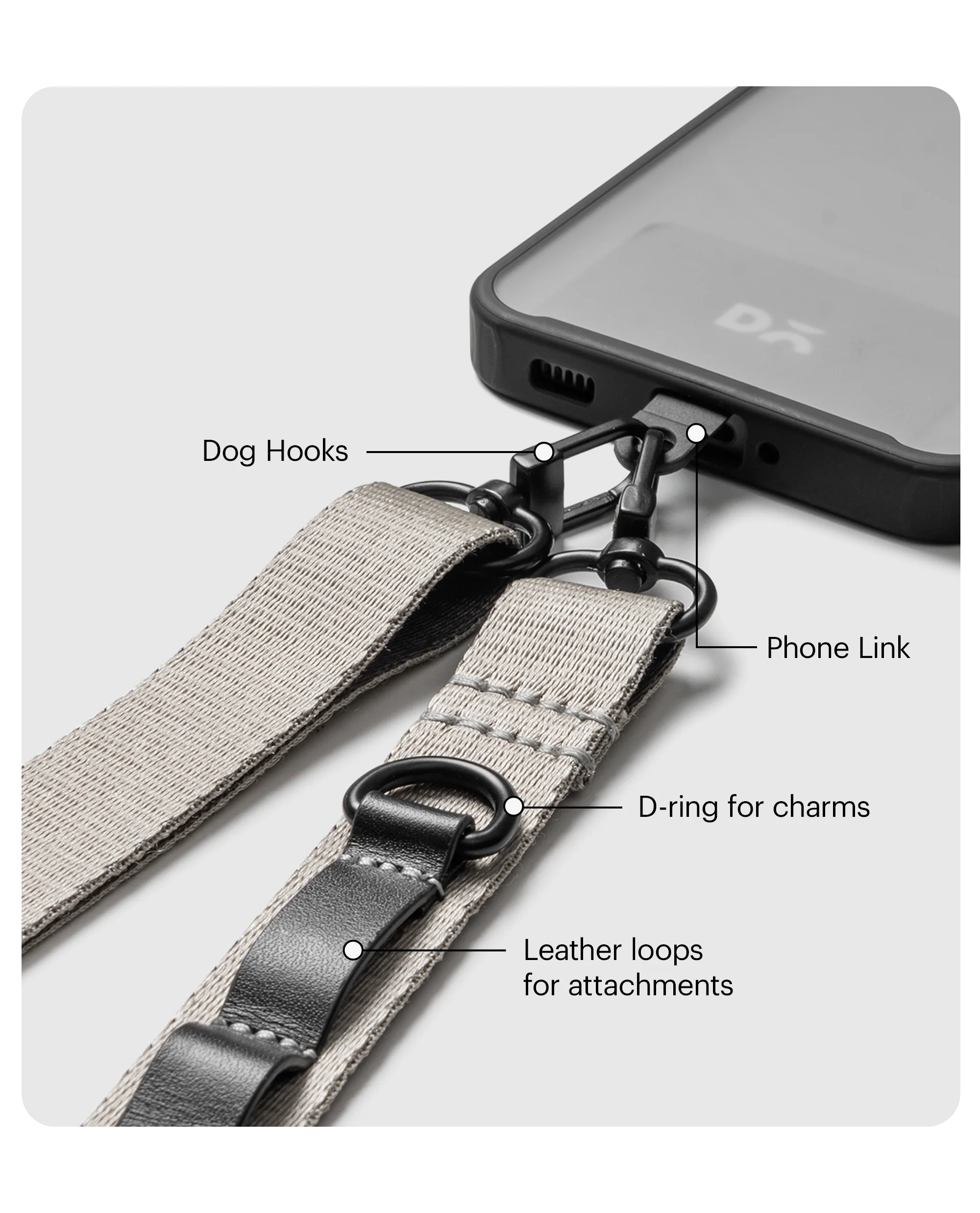 Black Crossbody Utility Phone Lanyard - Strap - Image 29