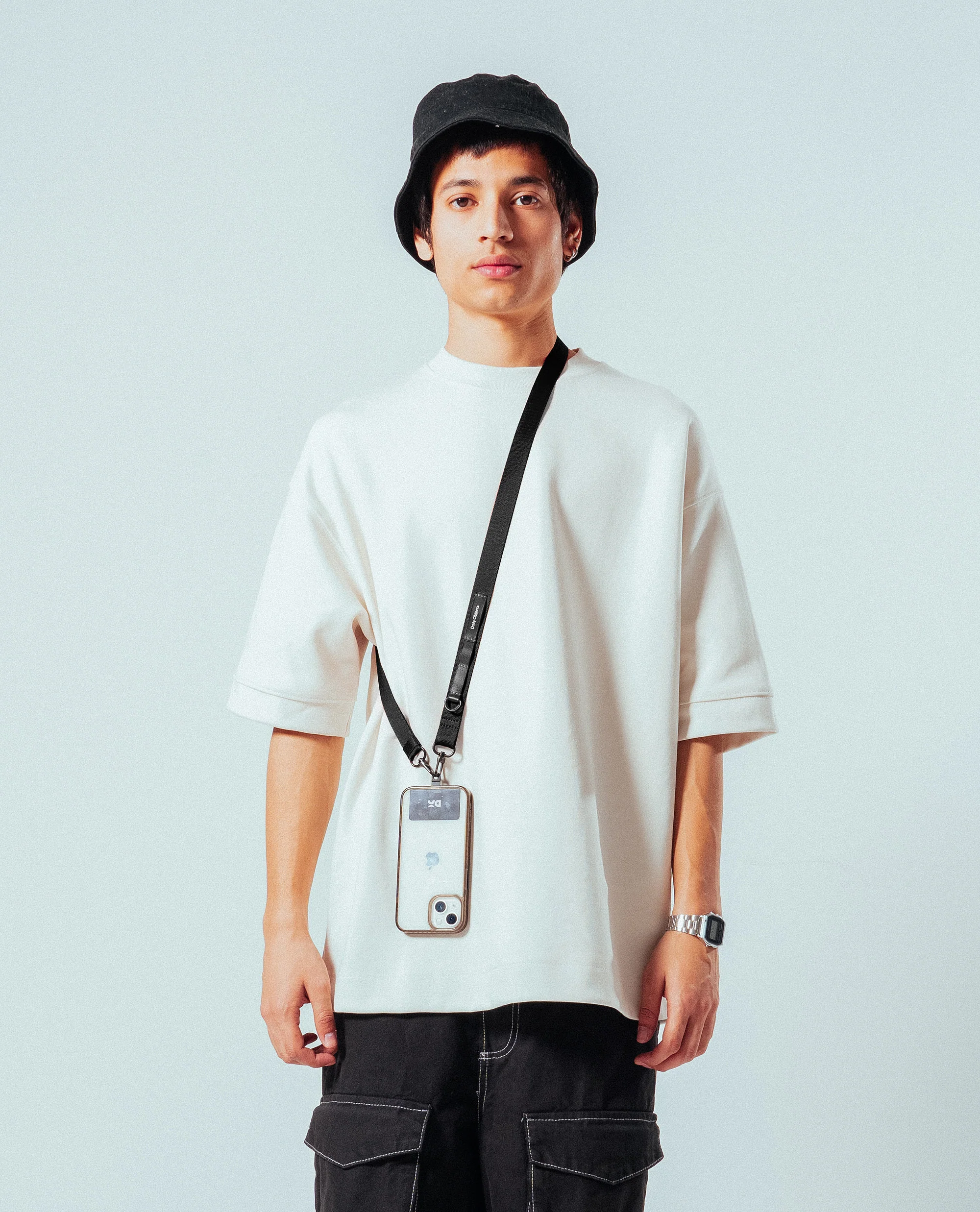 Black Crossbody Utility Phone Lanyard - Strap - Image 3