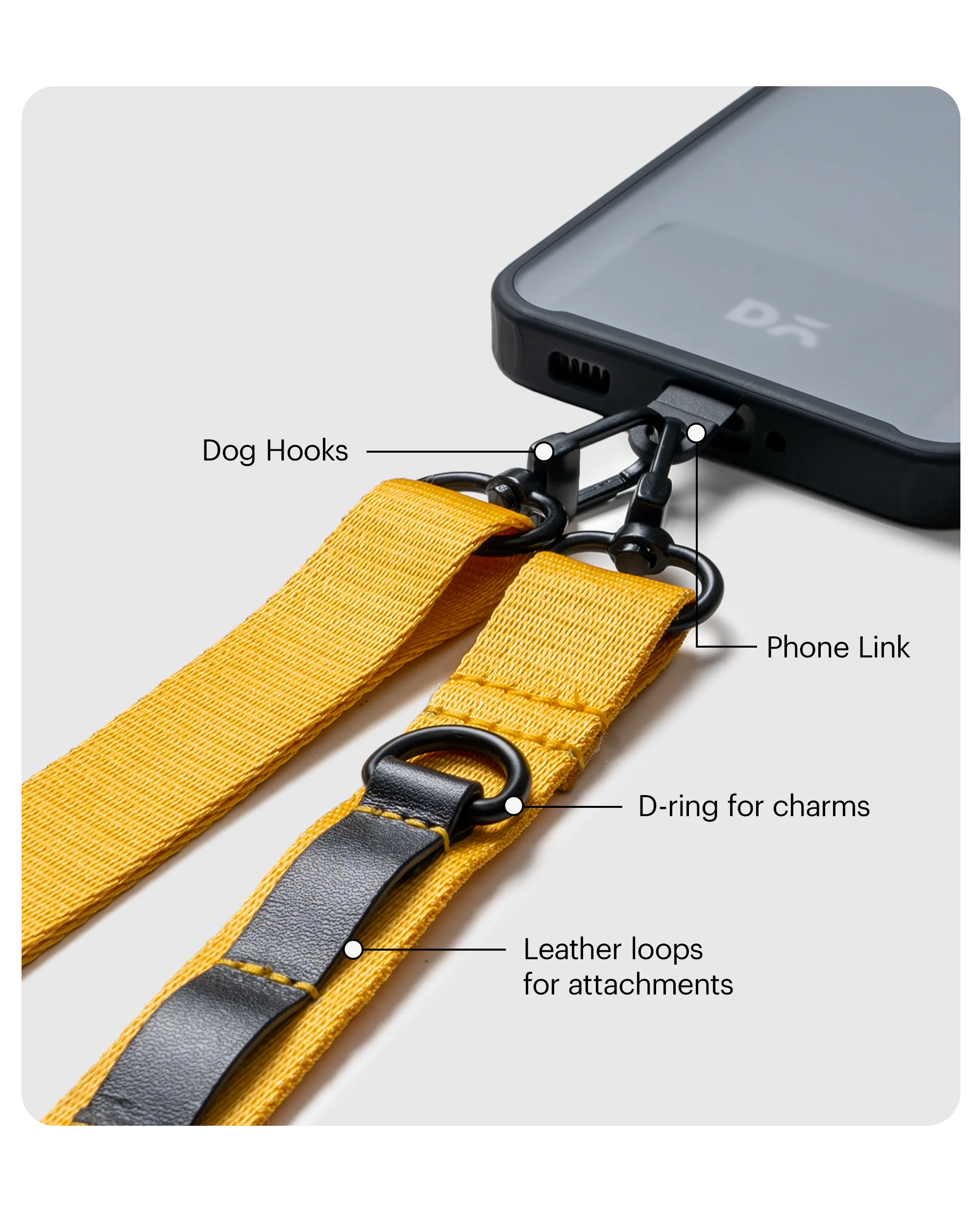 Black Crossbody Utility Phone Lanyard - Strap - Image 62