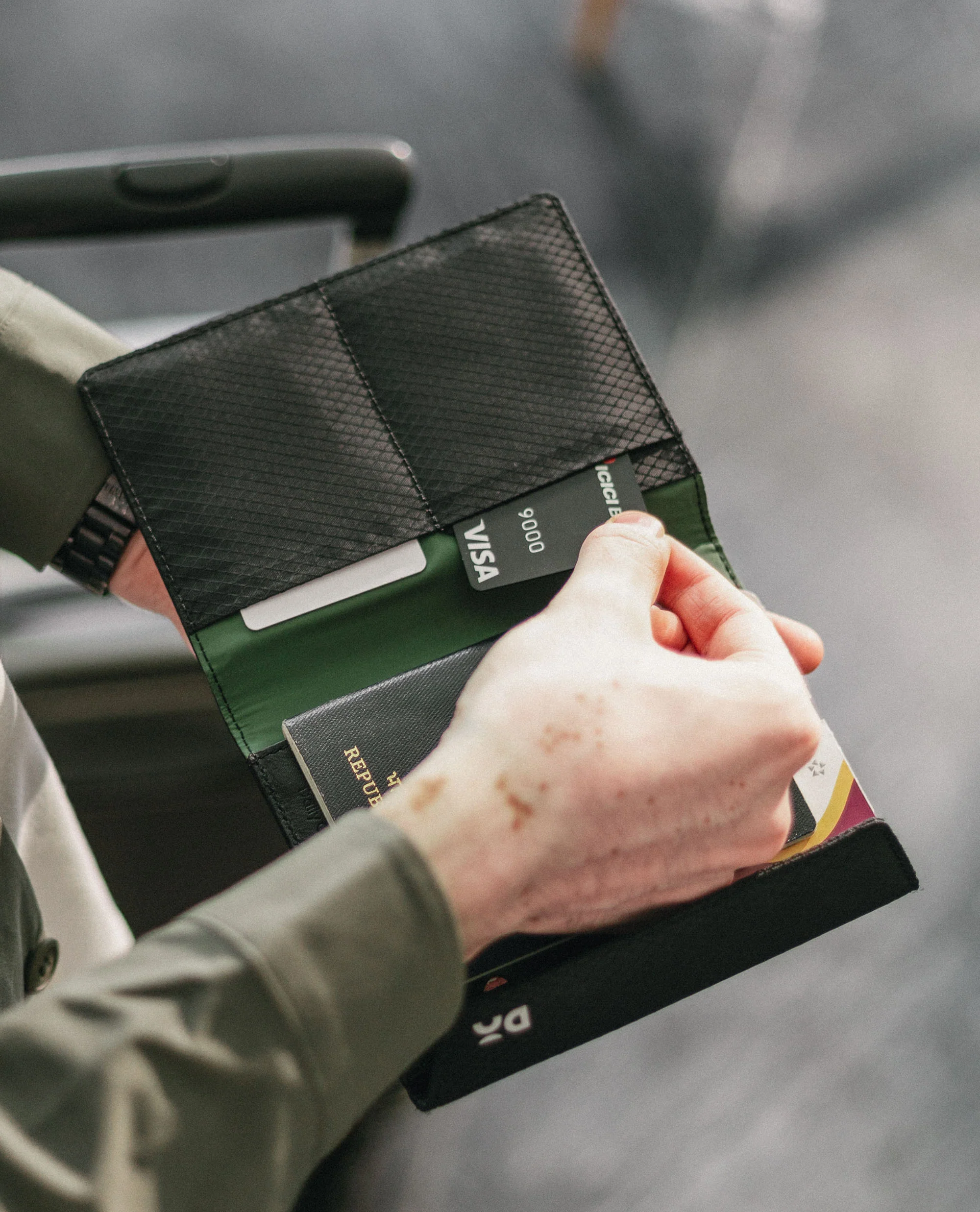 Black Ripstop Lounge Passport Wallet - Image 3
