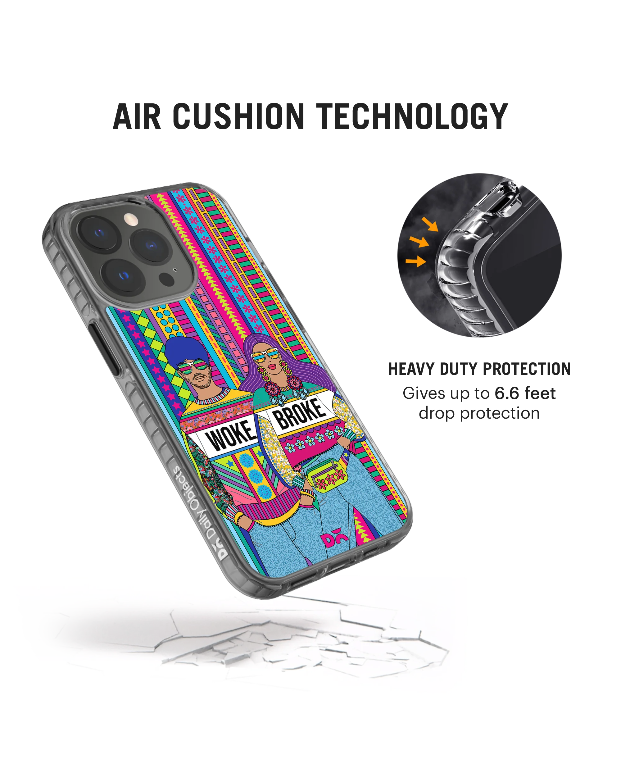 DailyObjects Woke Broke Couple Stride 2.0 Phone Case Cover For iPhone 15 Pro Max - Image 5