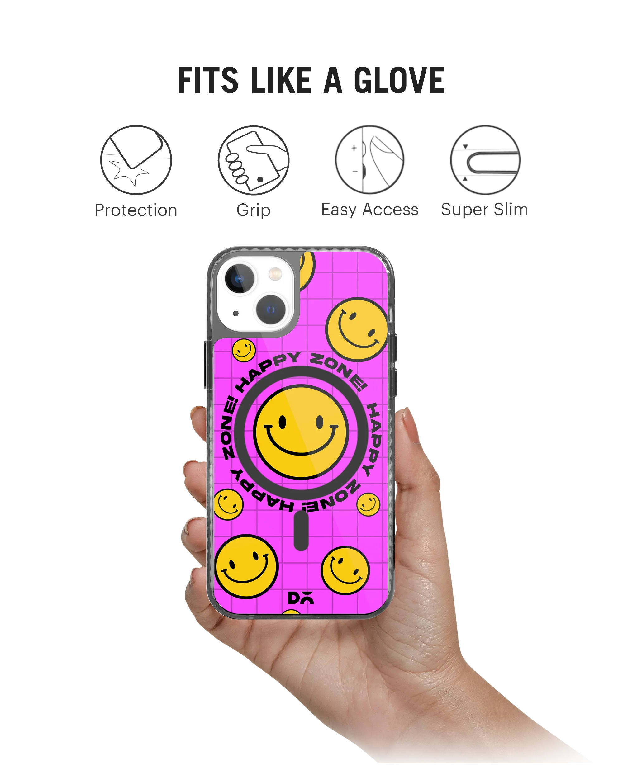 Pink Happy Zone Stride 2.0 Clear MagSafe Phone Case Cover For iPhone 13 - Image 9