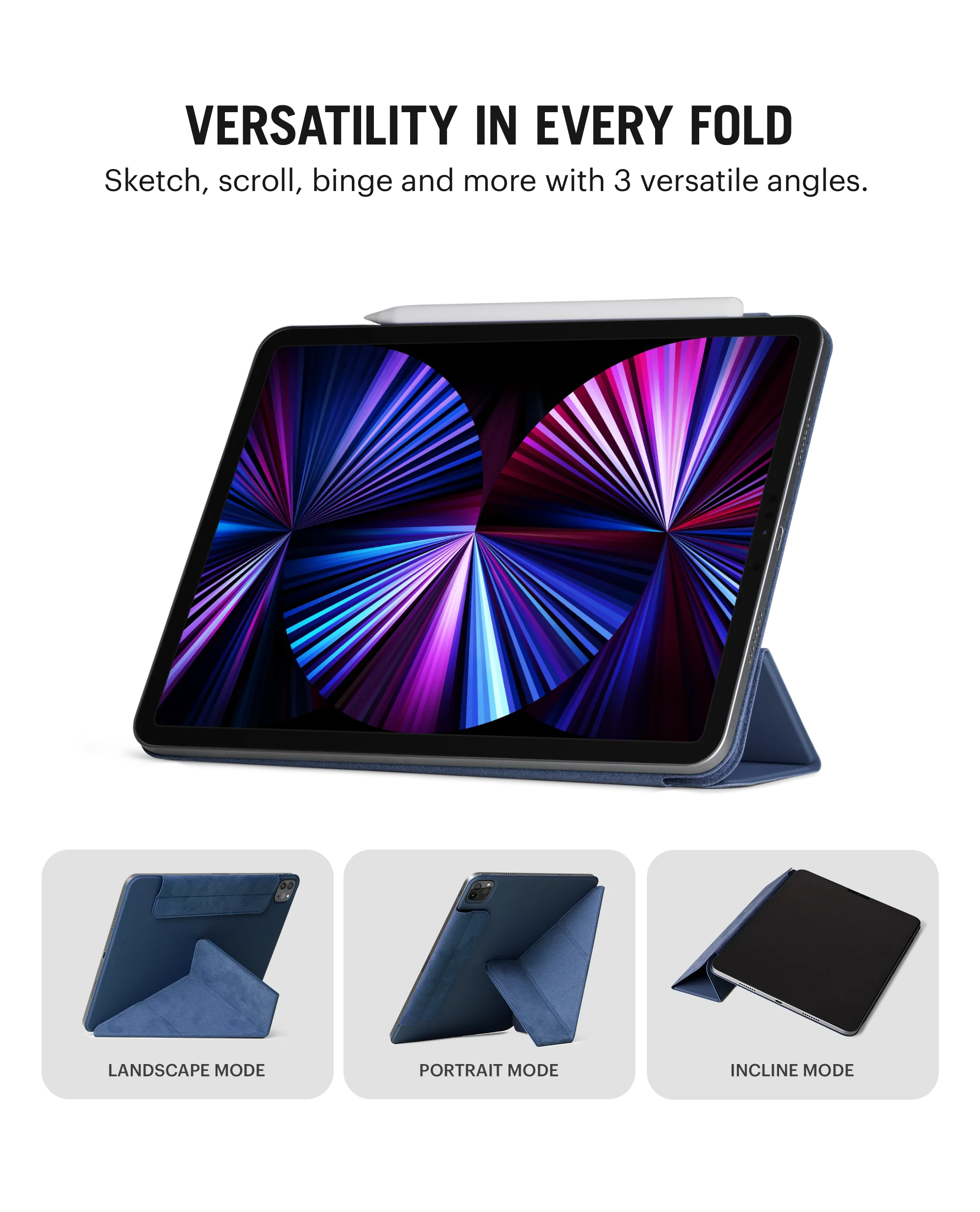 Pleat Y-Fold Magnetic iPad Case for iPad Pro 2nd Gen 2020 11 Inch - Image 19