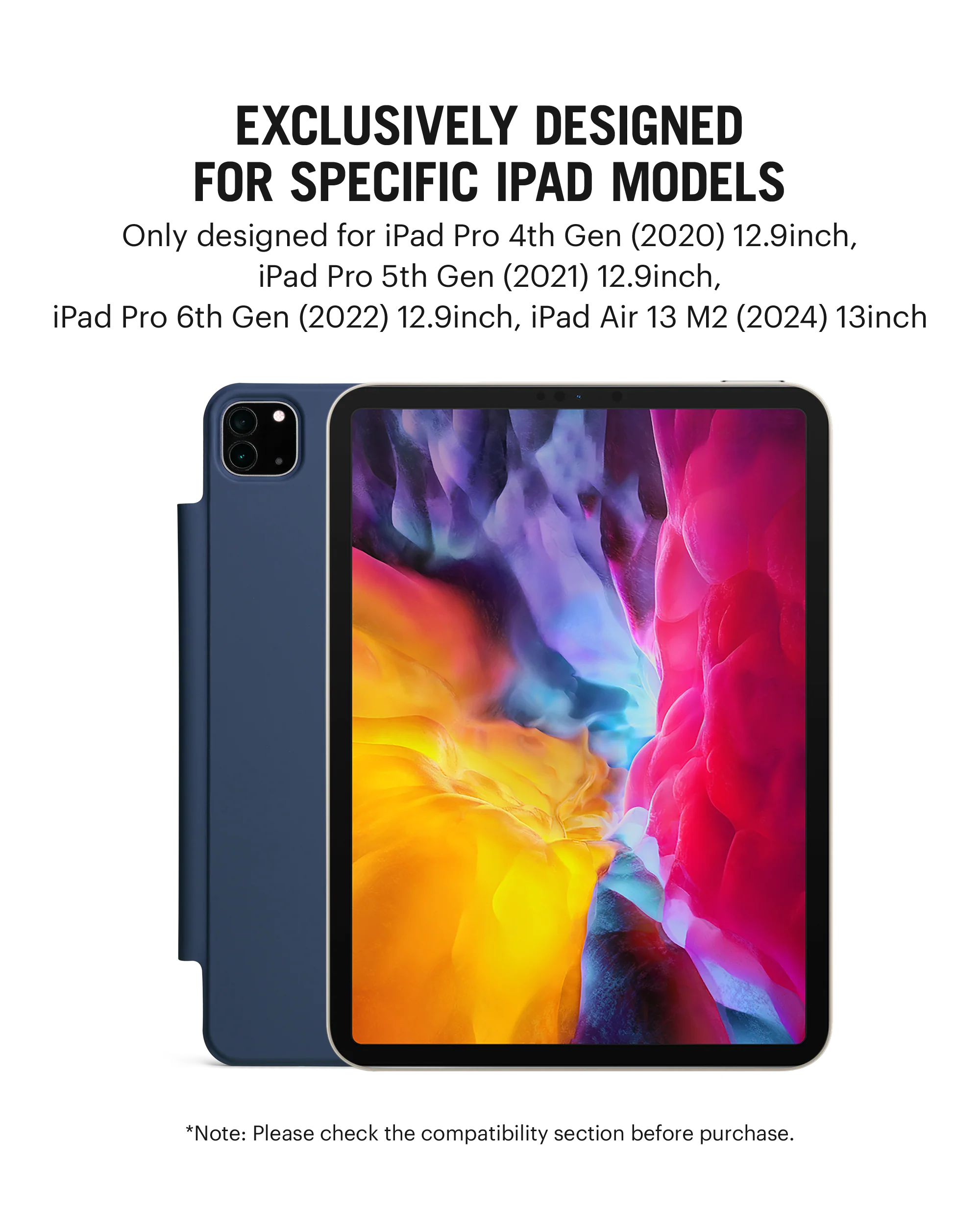 Pleat Y-Fold Magnetic iPad Case for iPad Pro 4 2020 12.9 Inch - Image 17