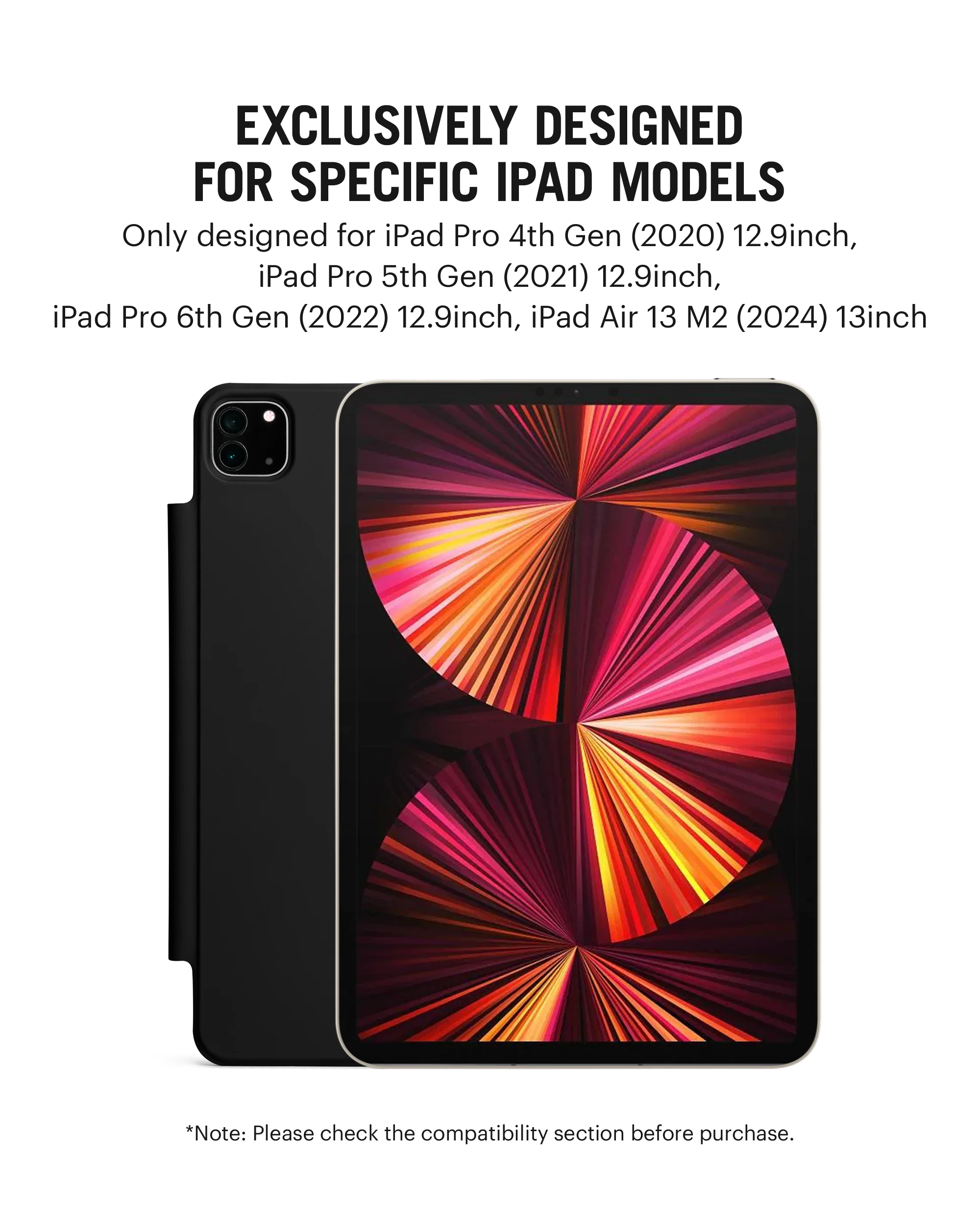 Pleat Y-Fold Magnetic iPad Case for iPad Pro 5 2021 12.9 Inch - Image 6
