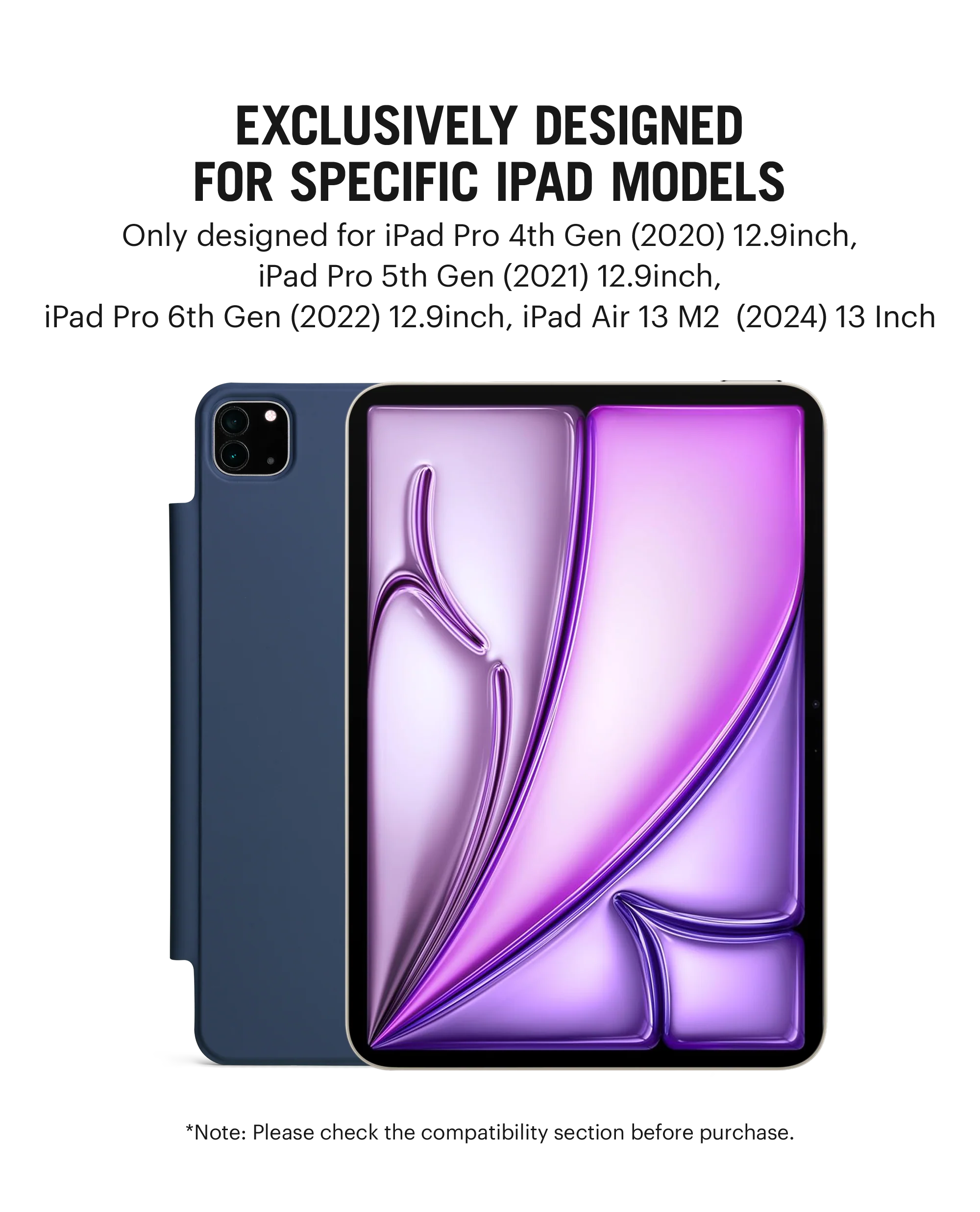 Pleat Y-Fold Magnetic iPad Case for iPad Pro 6 2022 12.9 Inch - Image 19