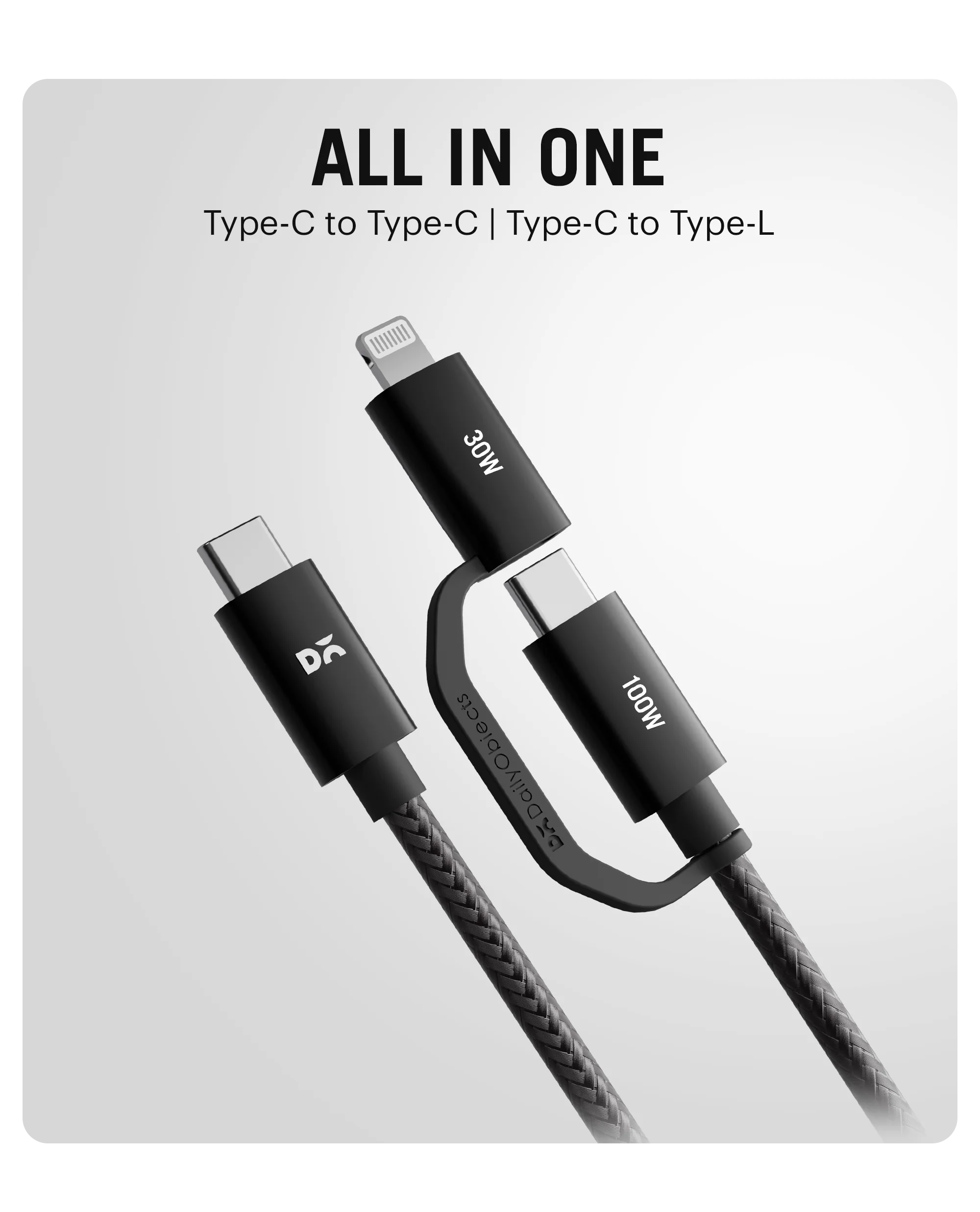 DailyObjects SURGE™ Kevlar Core 2-in-1 100W Apple Certified - MFi Charging Cable - Image 16